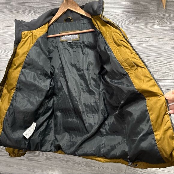 Eddie Bauer Men's EB650 Duck Down Puffer Jacket Size S Brown Full Zip Pockets - Picture 3 of 9